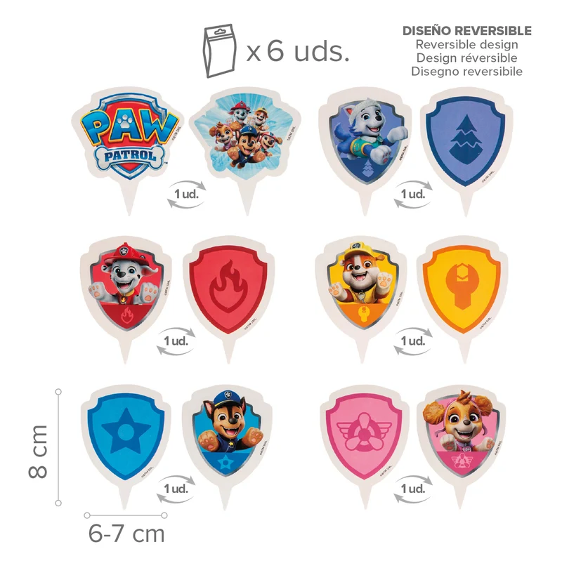 KIT DECORACIÓN CUPCAKE CON TOPPERS PAW PATROL