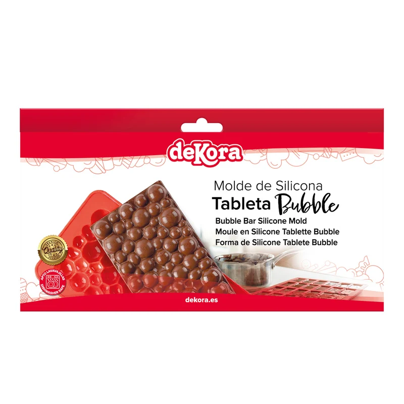 MOLDE DE SILICONA TABLETA CHOCOLATE BURBUJAS HOME BAKING