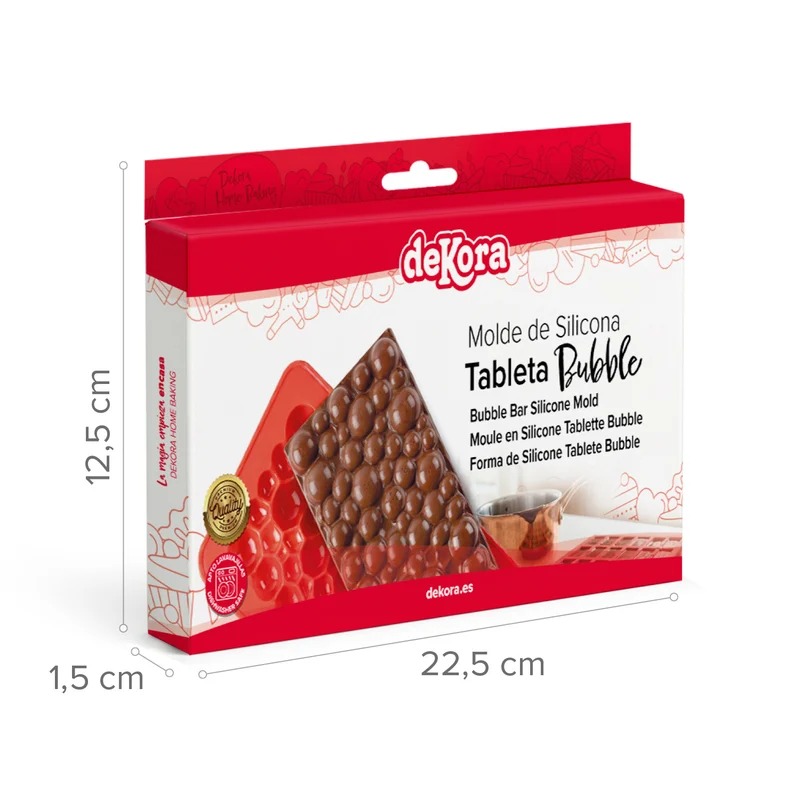 MOLDE DE SILICONA TABLETA CHOCOLATE BURBUJAS HOME BAKING