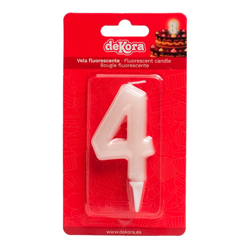 DISPLAY 12 VELAS Nº4 FLUORESCENTE 6CM