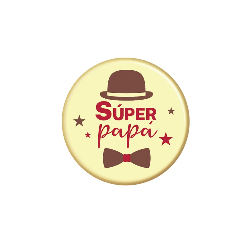 PLACA CHOCOLATE BLANCO SÚPER PAPÁ Ø 39MM