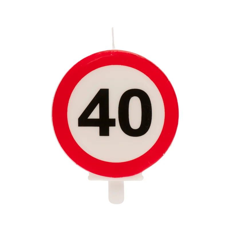 VELA 40 CUMPLEAÑOS SEÑAL PROHIBIDO 6,3CM