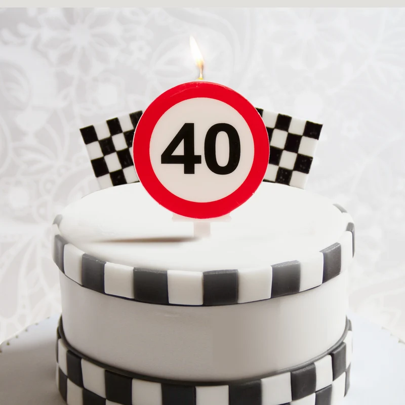 VELA 40 CUMPLEAÑOS SEÑAL PROHIBIDO 6,3CM