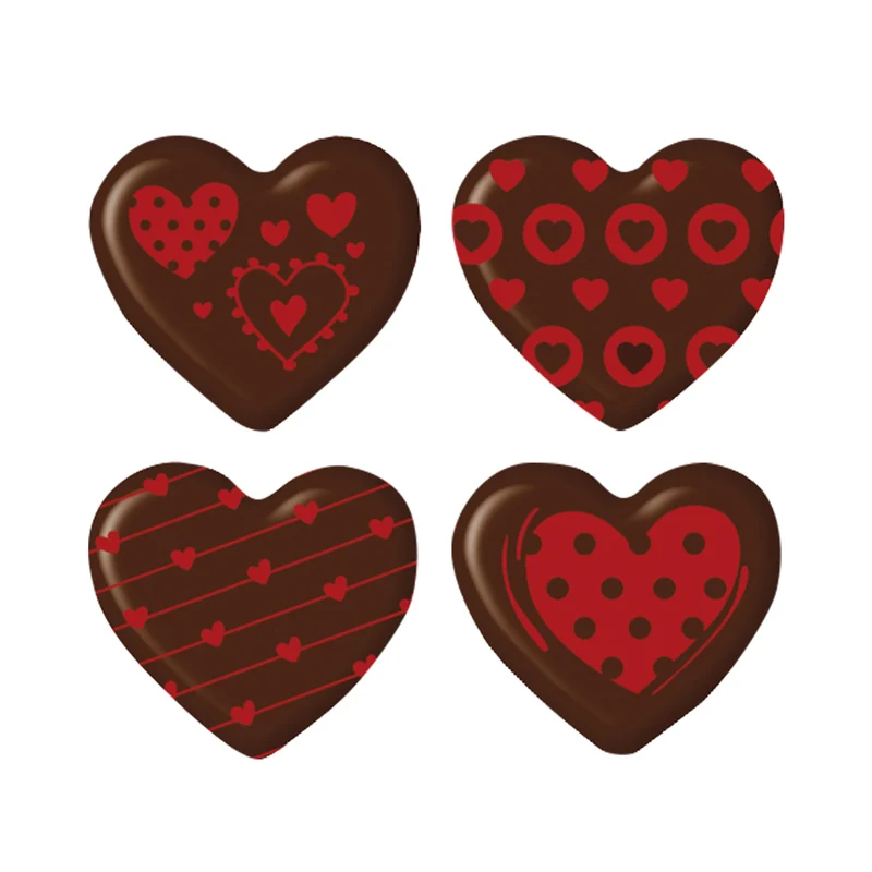 DECORACIÓN CHOCOLATE CORAZONES SURTIDOS 30X27MM