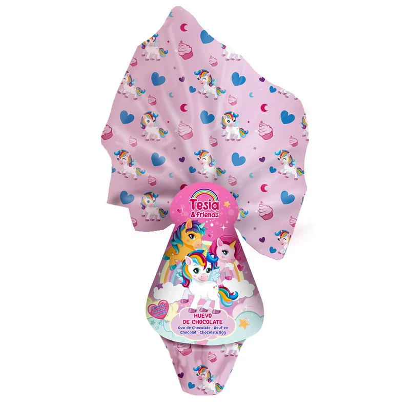 HUEVO CHOCOLATE PASCUA CON SORPRESAS UNICORNIO TESIA 120GR