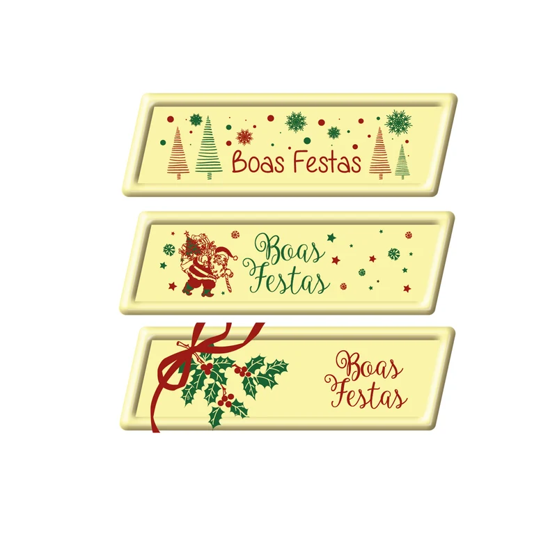 LETRERO CHOCOLATE BLANCO SURTIDO BOAS FESTAS 3MOD 66 UDS