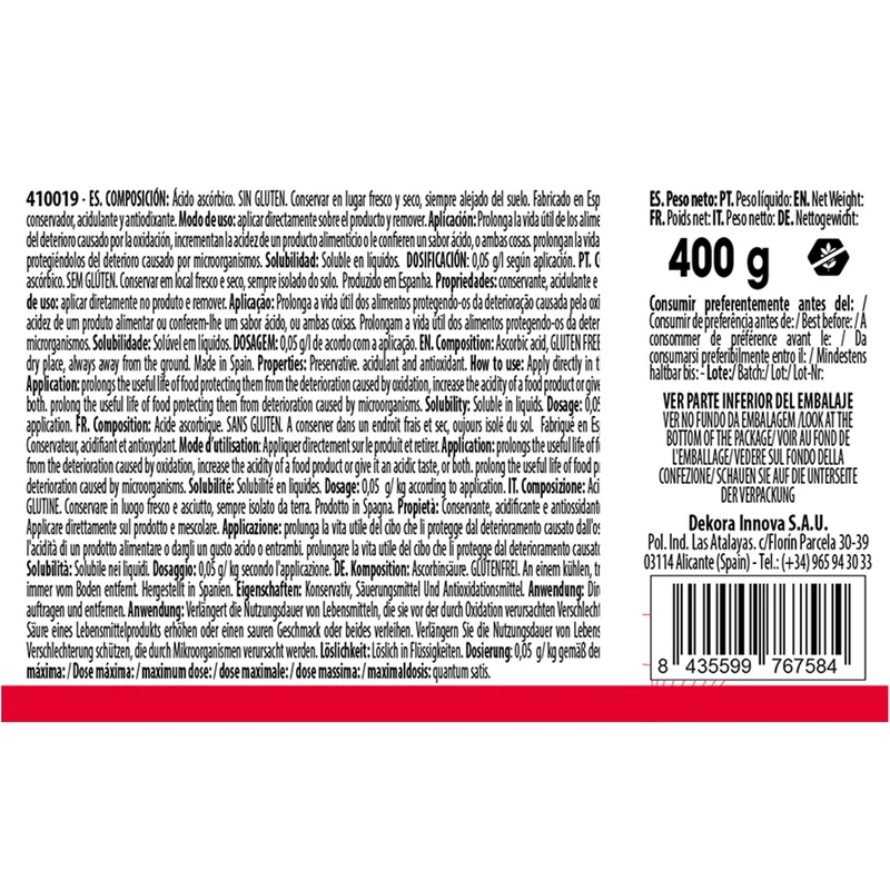 ÁCIDO ASCÓRBICO 400 GR