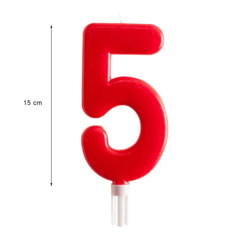DISPLAY 6 VELAS GIGANTES Nº5 -15CM