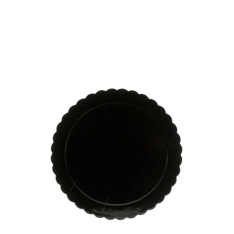 PLATO REDONDO PARA TARTA NEGRO BORDE ONDULADO Ø 20 CM H 3 MM