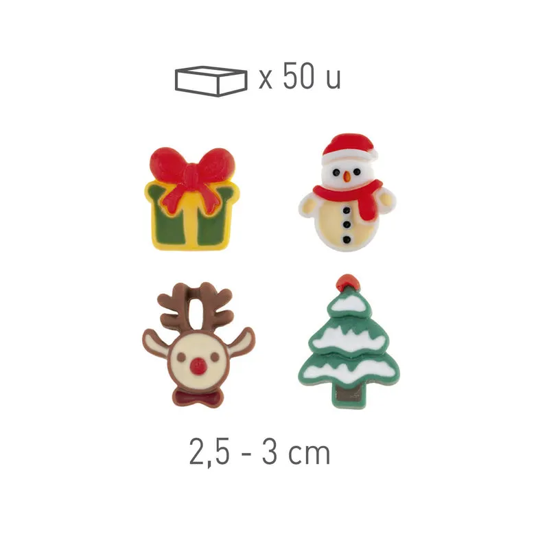 FIGURAS ROSCÓN 2D NAVIDAD PLÁSTICO 2.5CM - 3CM