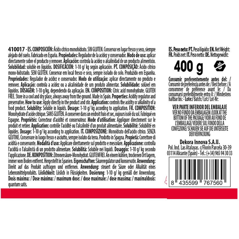 ÁCIDO CÍTRICO 400 GR