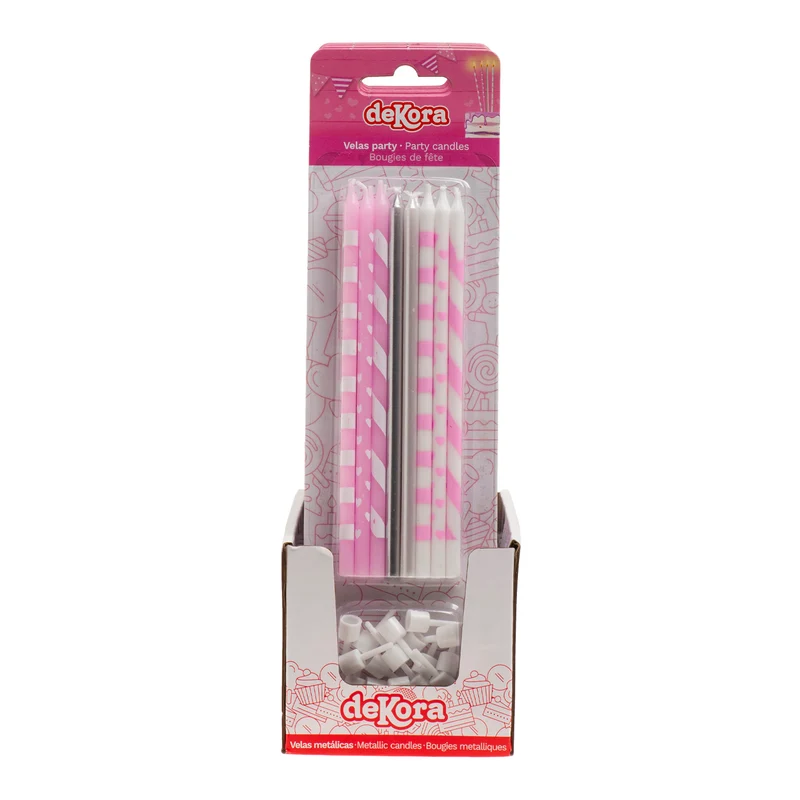 VELAS DE CUMPLEAÑOS MIX ROSA 13CM