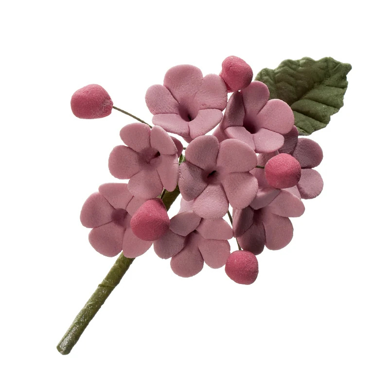 MINI RAMO DECORACION AZUCAR FLORES PASTEL&LILA 10,5CM ALAMBR