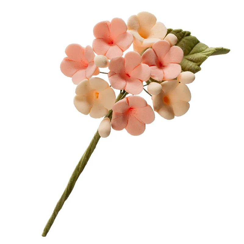 MINI RAMO DECORACION AZUCAR FLORES PASTEL&LILA 10,5CM ALAMBR