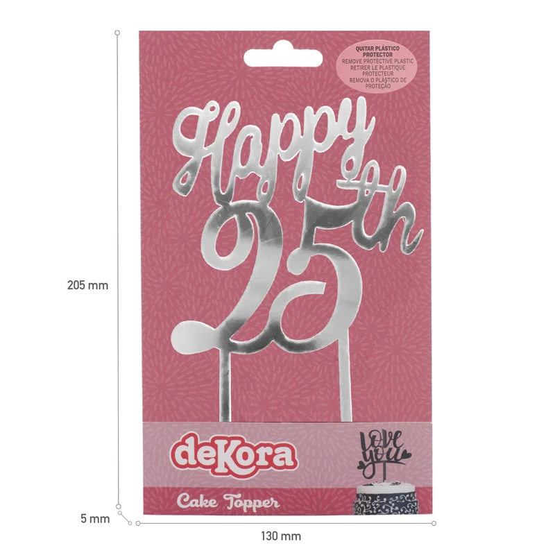 CAKE TOPPER 25 ANIVERSARIO 16X10CM