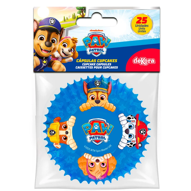 BLISTER 25 CÁPSULAS CUPCAKE PATRULLA CANINA Ø 5CM H 3 CM