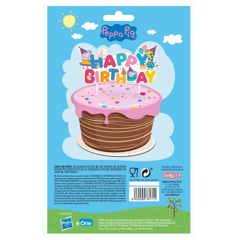 CAKE TOPPER PAPEL PEPPA PIG 17x12 CM