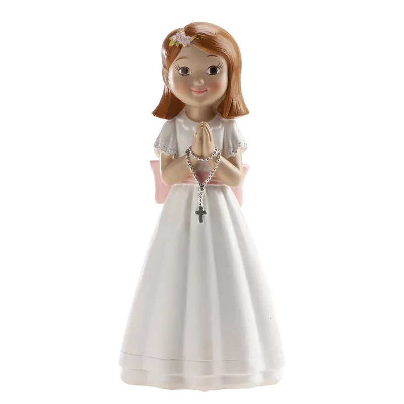 NIÑA COMUNIÓN ROSARIO LAZO ROSA 16CM