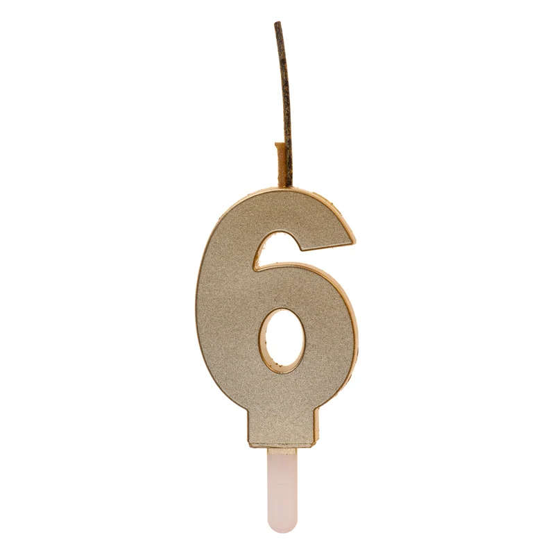 VELAS CHISPEANTES DE CUMPLEAÑOS ORO Nº6