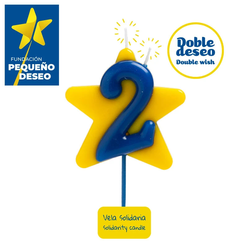 VELA CUMPLEAÑOS SOLIDARIA ESTRELLA DOBLE DESEO | Nº2