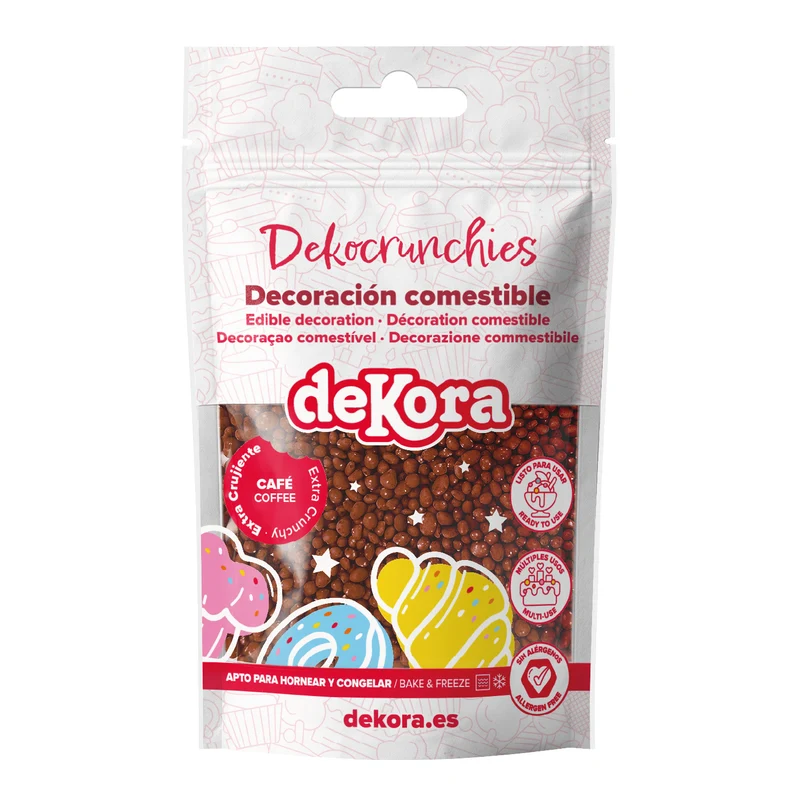 DECORACIÓN DE AZÚCAR DEKOCRUNCHIES SABOR CAFÉ 100G