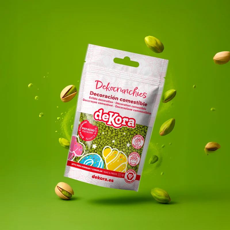 DECORACIÓN DE AZÚCAR DEKOCRUNCHIES SABOR PISTACHO 100G