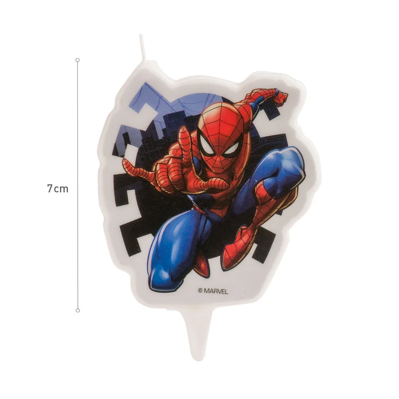 DISPLAY 12 VELAS 2D CUMPLEAÑOS SPIDERMAN 7CM*