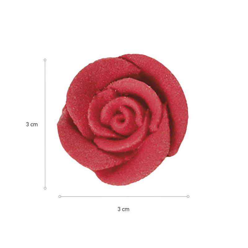 ROSA COMESTIBLE DE AZÚCAR ROJA Ø 3CM