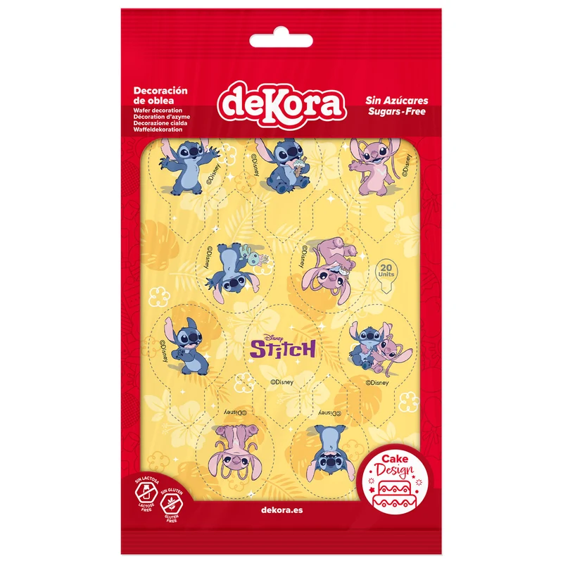 BLISTER 20 DEKORAPIN OBLEA STITCH Y ANGEL 6,5X4CM A5