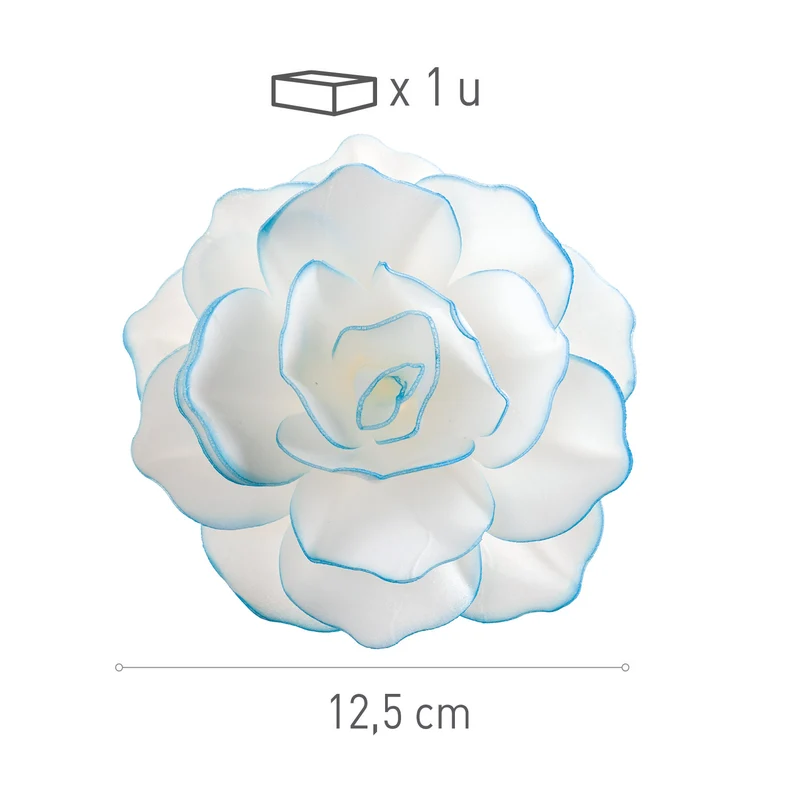 FLOR OBLEA GIGANTE BORDE AZUL 12,5CM