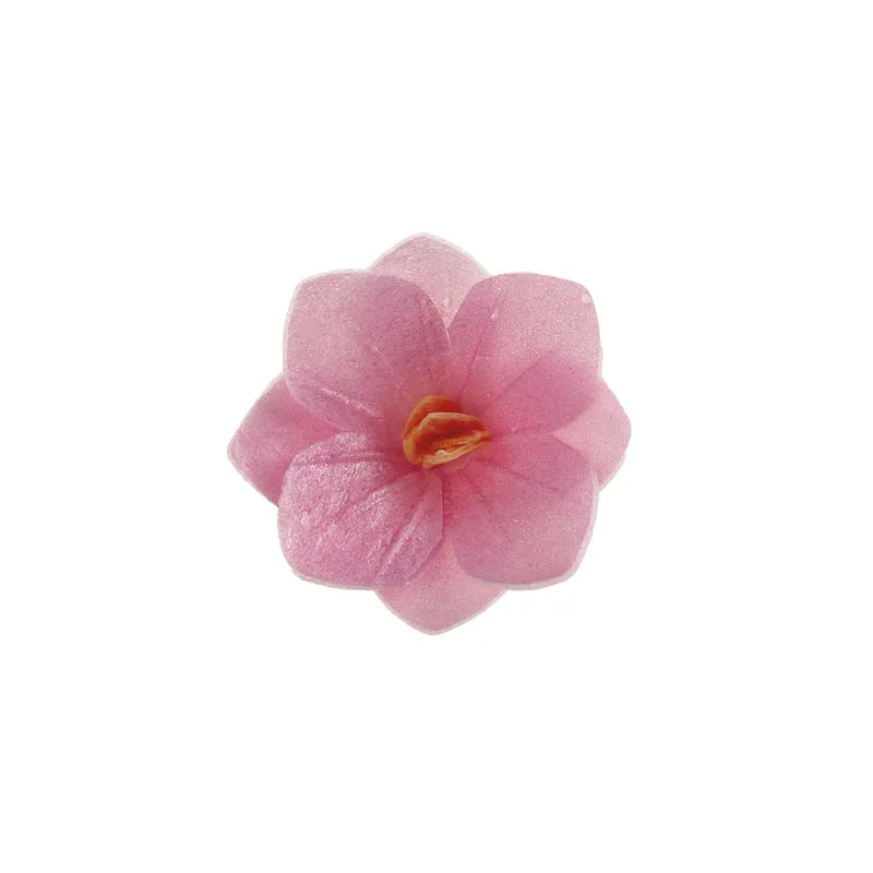 FLORES DE OBLEA COLOR ROSA 4CM
