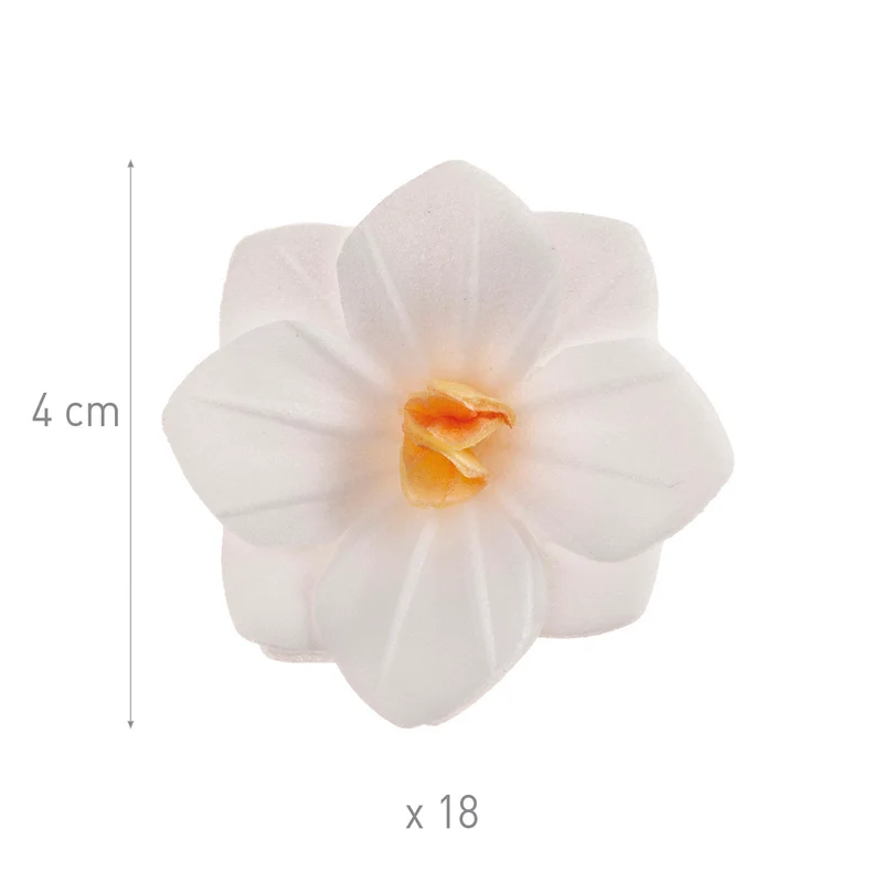 FLORES DE OBLEA COLOR BLANCO 4CM