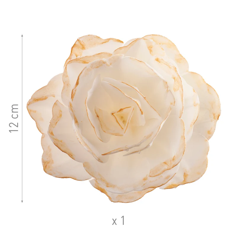 ROSA ARTÍSTICA COLOR DORADO 12CM