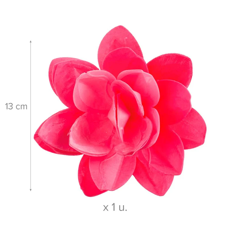 FLOR DE OBLEA COLOR ROSA 13CM