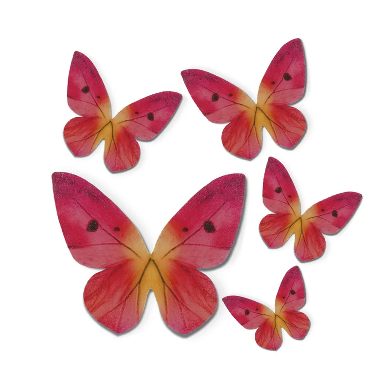 MARIPOSAS DE OBLEA TONOS ROSAS 3-6CM