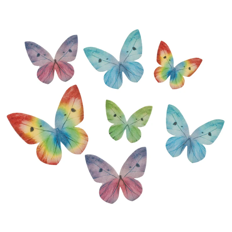87 MARIPOSAS DE OBLEA SURTIDAS 3-6 CM