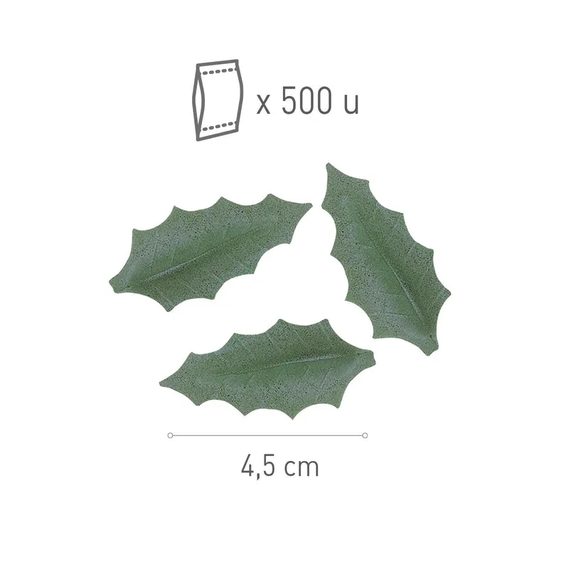 500 HOJA ACEBO VERDE OSCURO GRANDE