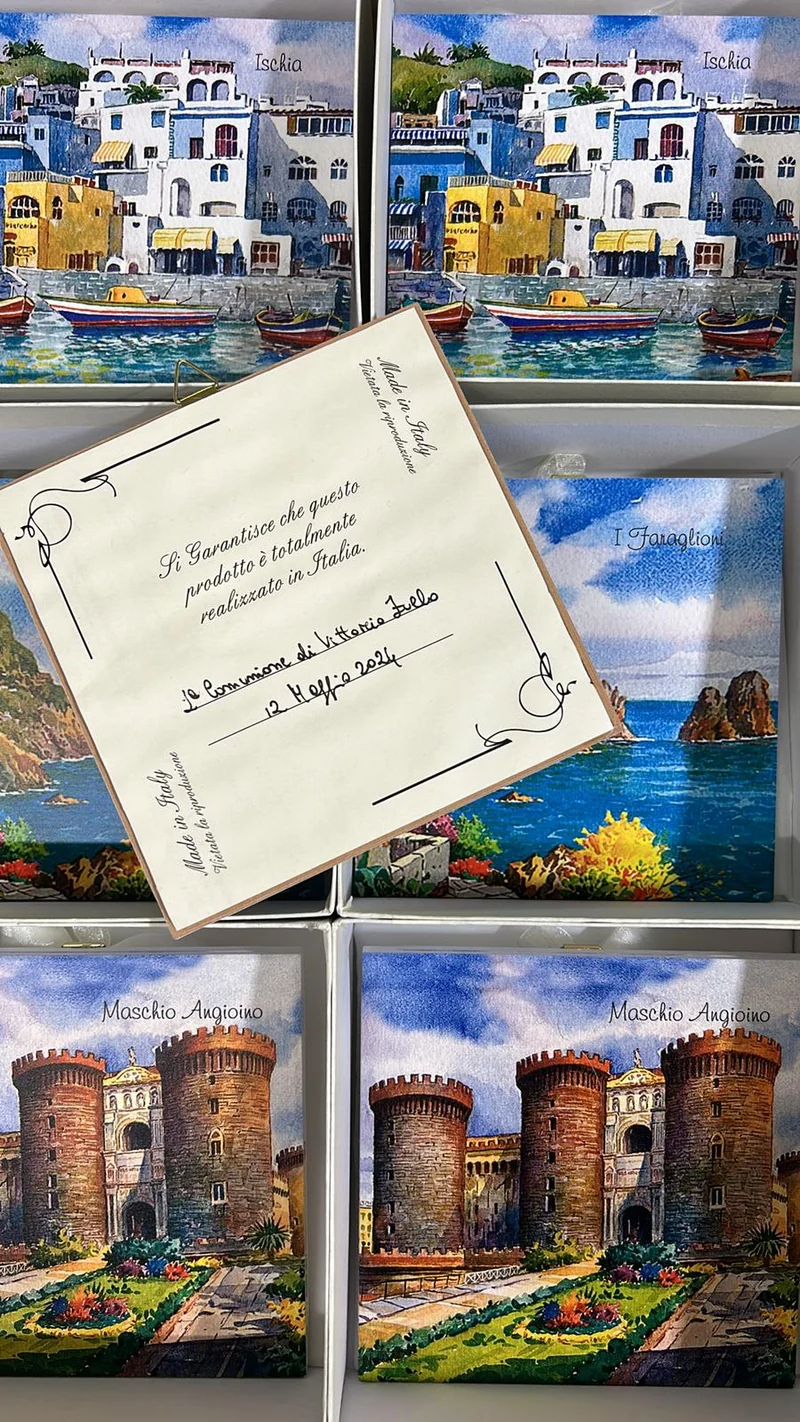 mattonella 15x15 con panorami di Napoli