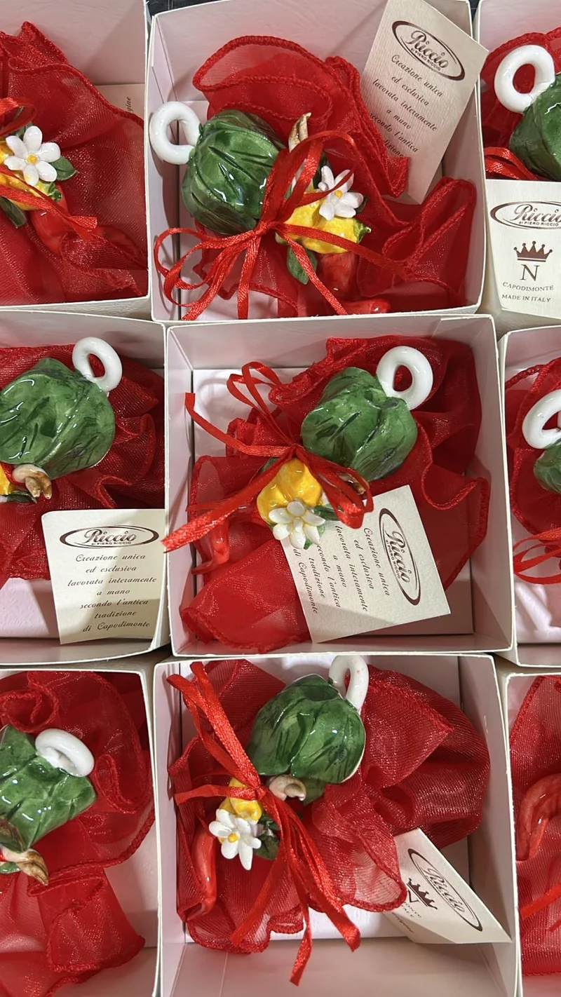 Corno peperoncino rosso laurea con limoni 10cm confezionato
