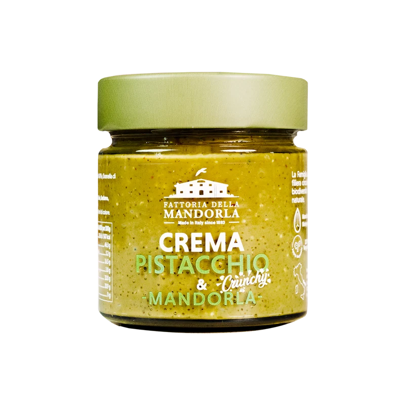 CREMA PISTACCHIO CRUNCHY-MANDORLA E PISTACCHIO 200g -GAS