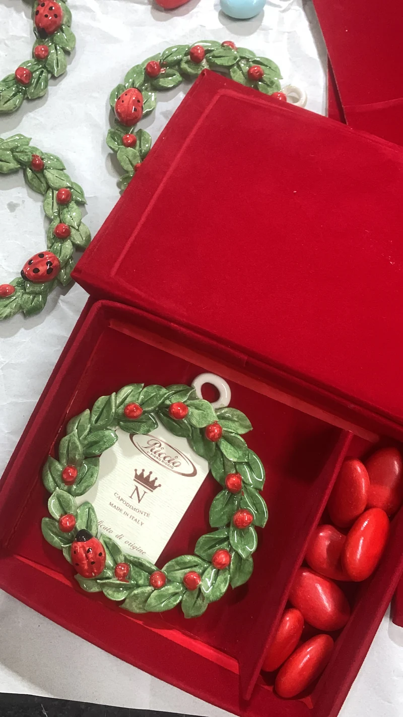 Coroncina laurea alloro in ceramica confezionata