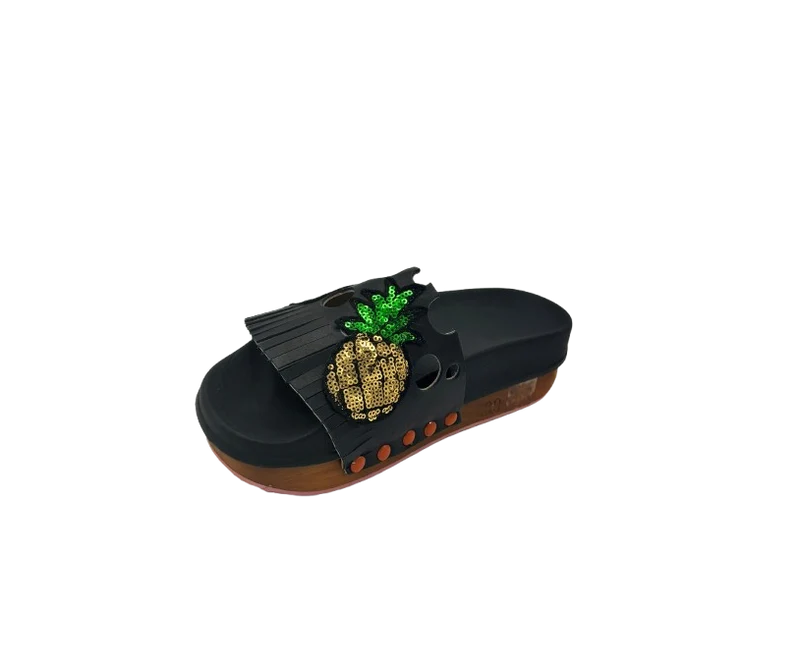 Duca D'Ascalona-Ciabatta modello Savannah Nero+Paillettes