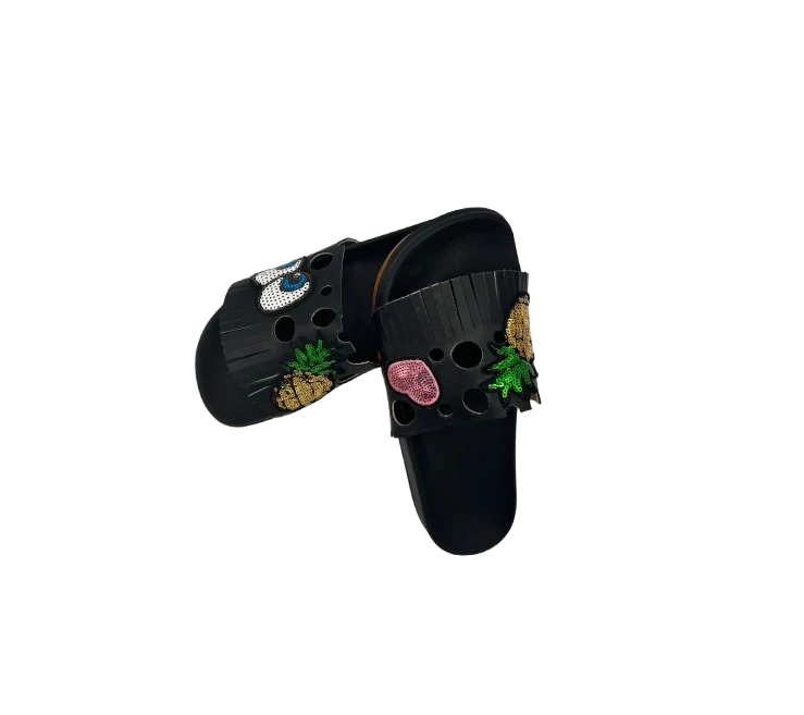 Duca D'Ascalona-Ciabatta modello Savannah Nero+Paillettes