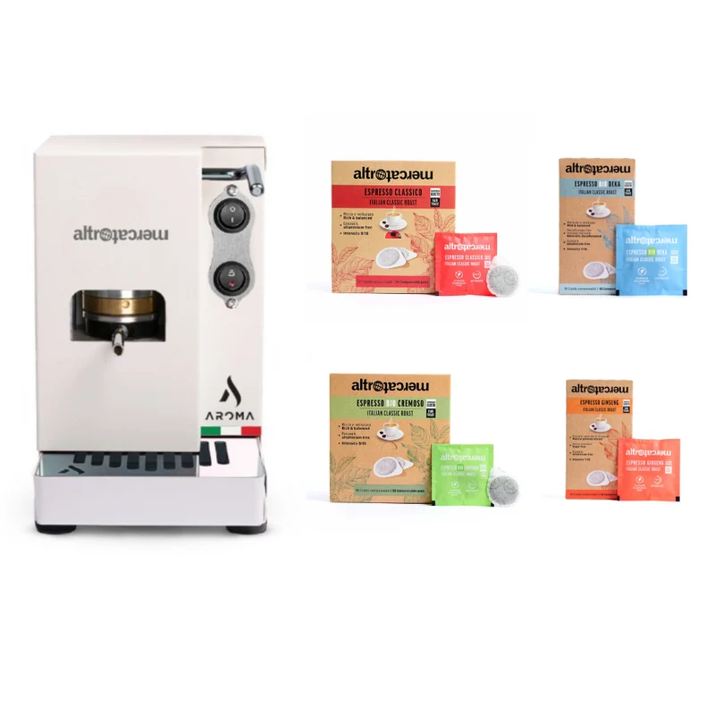 KIT PAUSA CAFFE' - MACCHINETTA WHITE + CIALDE | COD. 8064K |