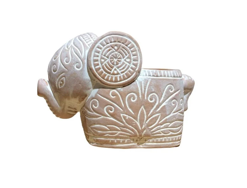 PORTAPIANTINA MEDIO ELEFANTE IN TERRACOTTA | COD. 40001951