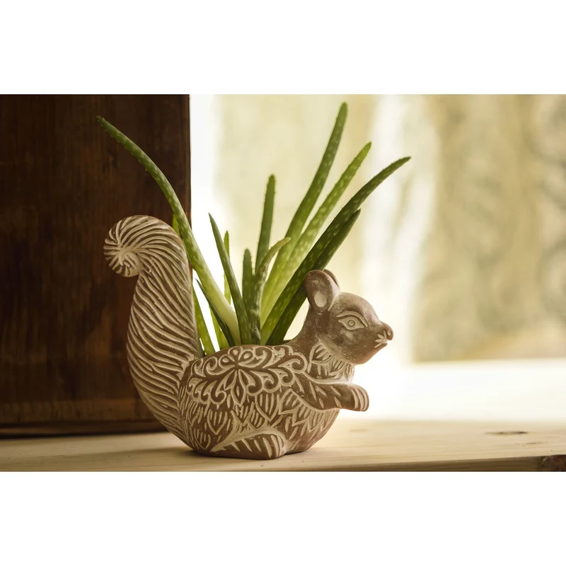PORTAPIANTINA PICCOLO SCOIATTOLO IN TERRACOTTA | COD. 40001950