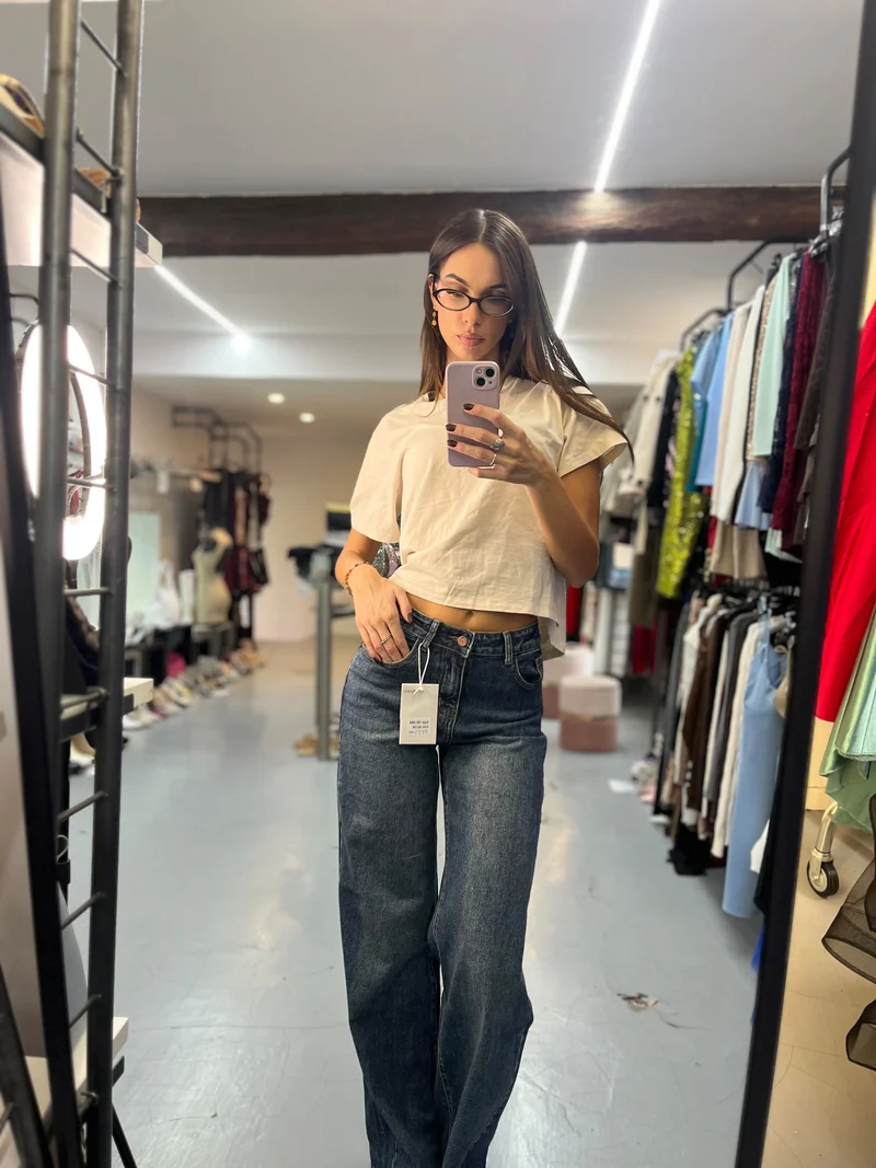 Jeans tasca bordeaux