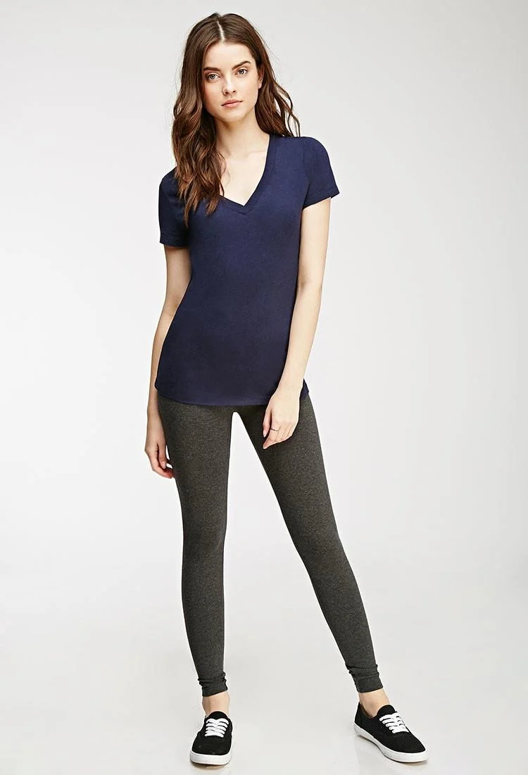 Grey Cotton Leggings