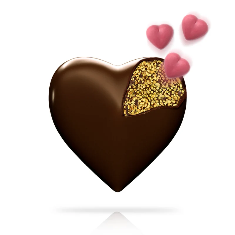 Cuore di Cioccolato San Valentino Fondente e Nocciole 250g
