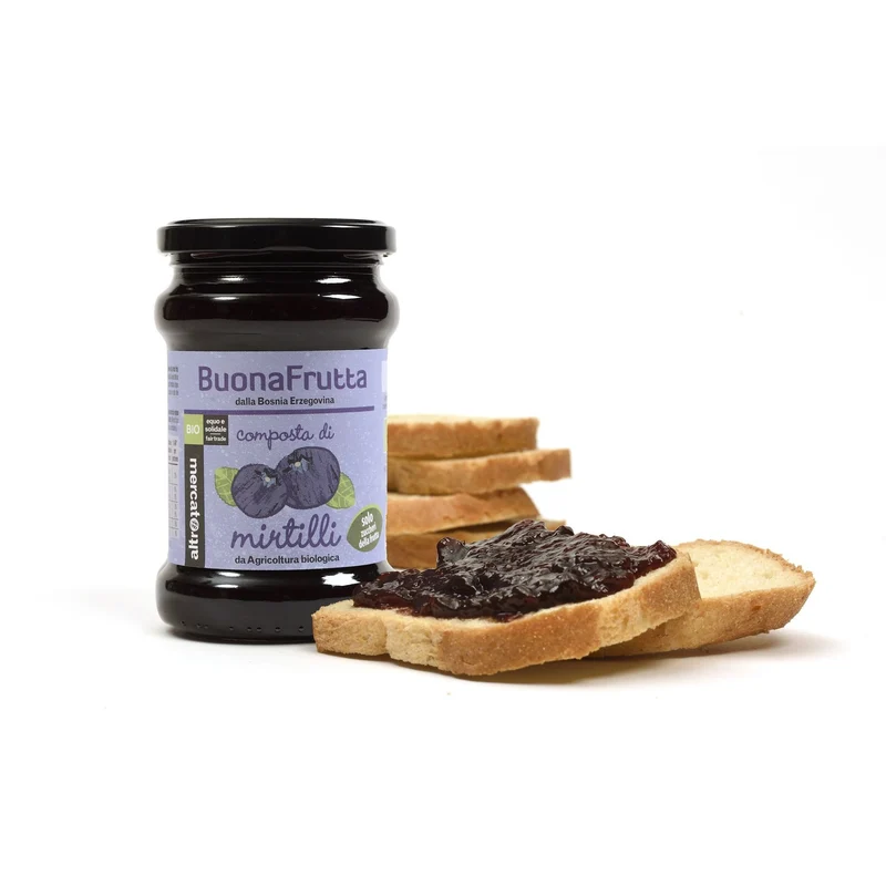 COMPOSTA DI MIRTILLI SOLO ZUCCHERI FRUTTA - BIO | COD. 00000949 | 340 g